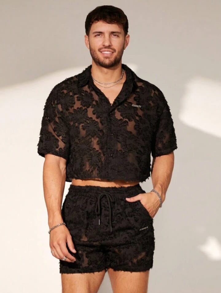 NIGHT-RIDER Men's Lase Cut Loose Shirt & Short Set
